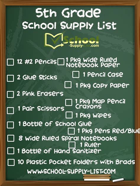 breitling elementary 5th grade supply list|5th Grade School Supply List .